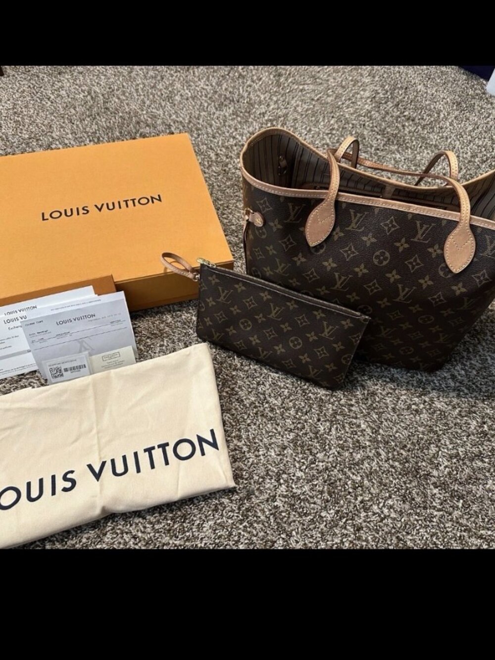 Louis Vuitton Never FULL mm bag with pouch - Picture 3 of 8